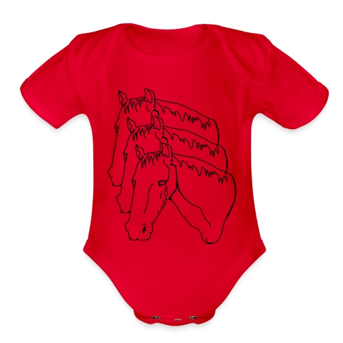 horsey pants - Organic Short Sleeve Baby Bodysuit