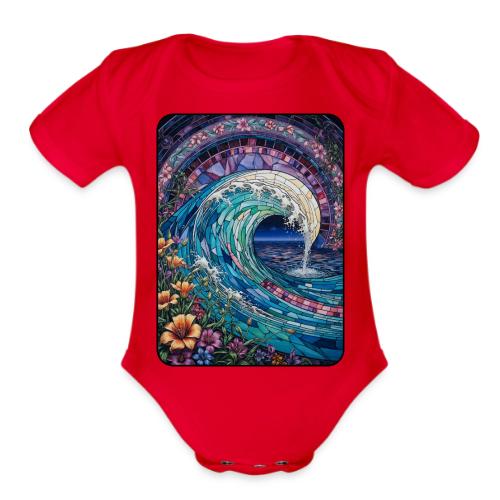 Stained Glass Wave - Organic Short Sleeve Baby Bodysuit