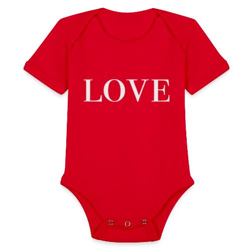LOVE - Organic Short Sleeve Baby Bodysuit