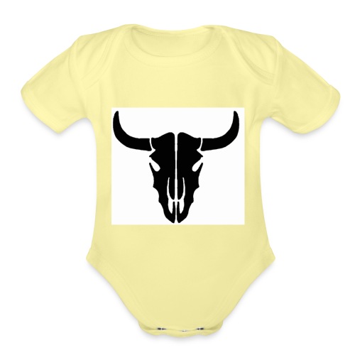 Longhorn skull - Organic Short Sleeve Baby Bodysuit