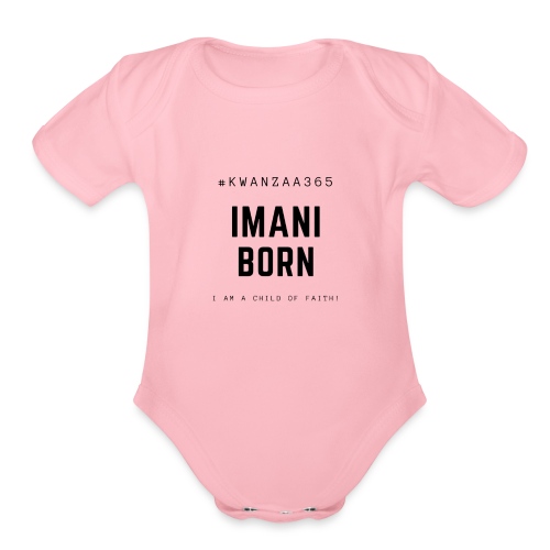 imani day shirt - Organic Short Sleeve Baby Bodysuit
