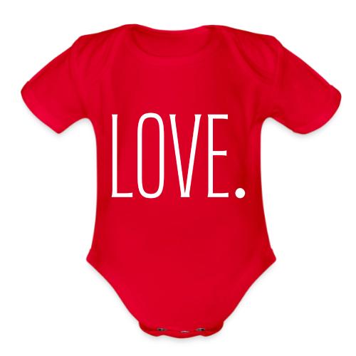 Smoon City_Just Text 6 Love Thin White - Organic Short Sleeve Baby Bodysuit