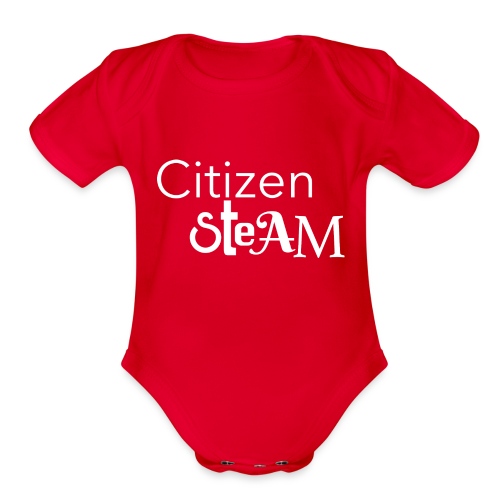 Citizen Steam - White - Organic Short Sleeve Baby Bodysuit