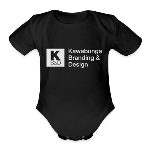 KBD Signature_blanc - Organic Short Sleeve Baby Bodysuit