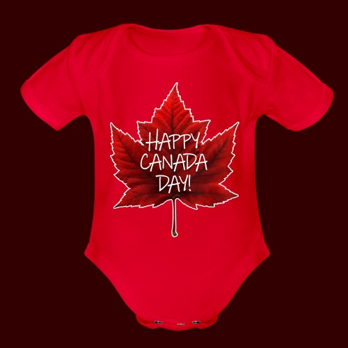 Happy Canada Day Shirts & Gifts - Organic Short Sleeve Baby Bodysuit