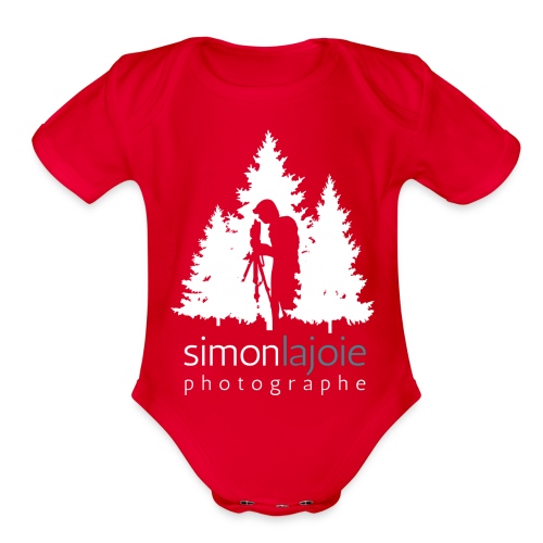 Logo Simon Lajoie Photographer White - Organic Short Sleeve Baby Bodysuit