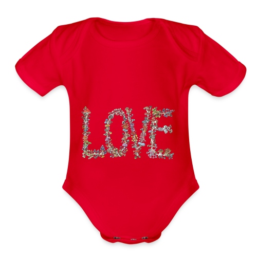 MUSHROOM LOVE - Organic Short Sleeve Baby Bodysuit