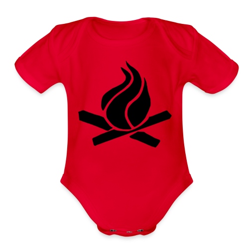 flame fire campfire - Organic Short Sleeve Baby Bodysuit