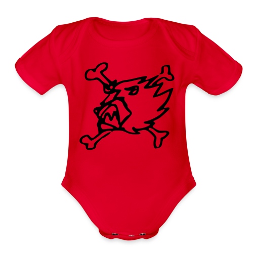 lion jolly roger pirate flag - Organic Short Sleeve Baby Bodysuit