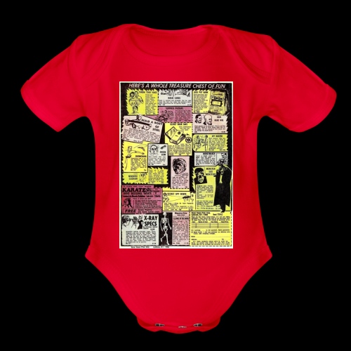 Monster Print Merch Ad - Organic Short Sleeve Baby Bodysuit