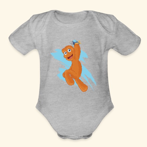 Fuzzy Puppet logo - Organic Short Sleeve Baby Bodysuit