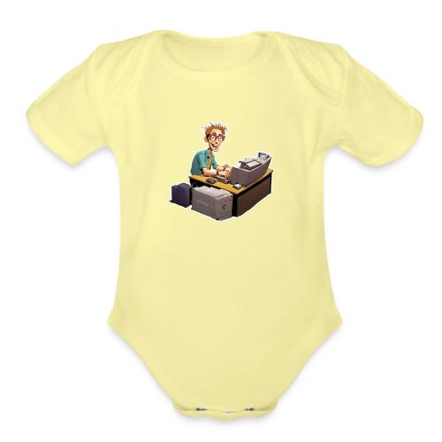 Hard At Work - Organic Short Sleeve Baby Bodysuit