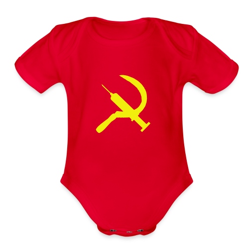 COVID 1984 communism - Organic Short Sleeve Baby Bodysuit