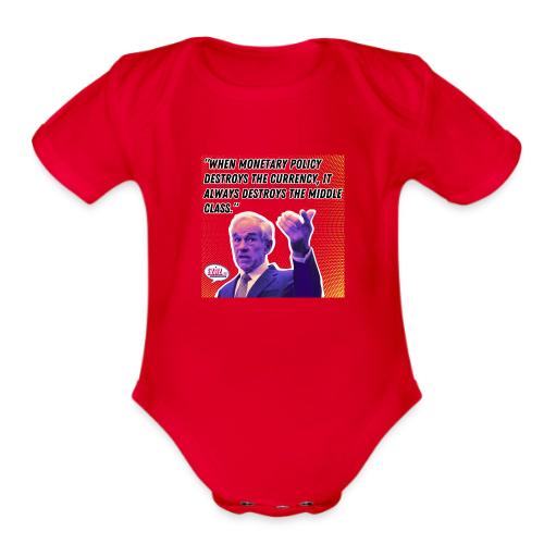 Ron Paul: Monetary Policy - Organic Short Sleeve Baby Bodysuit