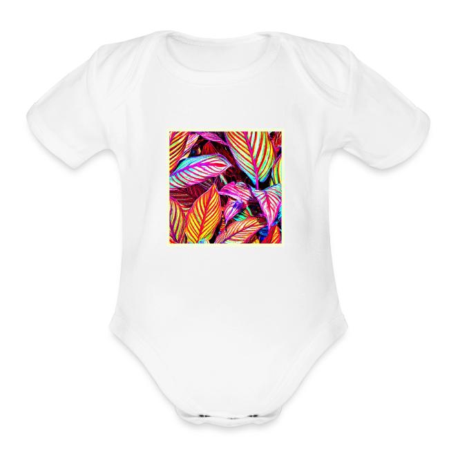 Striped Neon Leaves Design