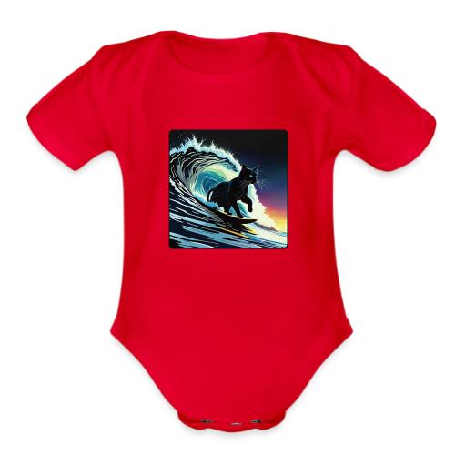 Black Cat Dawn Patrol - Organic Short Sleeve Baby Bodysuit