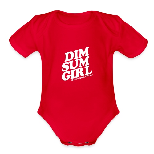 Dim Sum Girl white - Organic Short Sleeve Baby Bodysuit