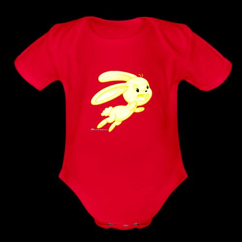 Yellow Bunny - Organic Short Sleeve Baby Bodysuit