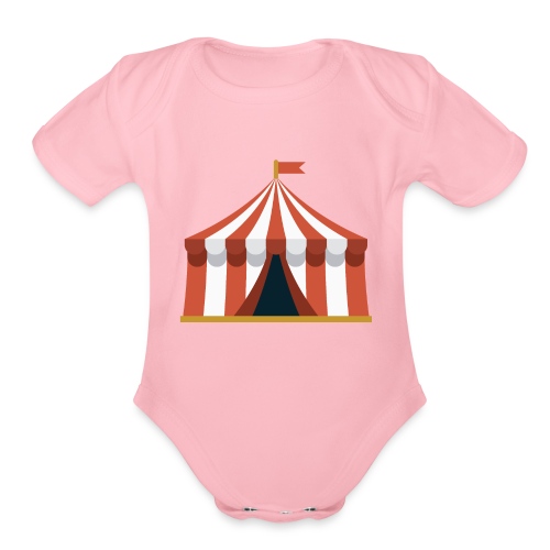 Striped Circus Tent - Organic Short Sleeve Baby Bodysuit