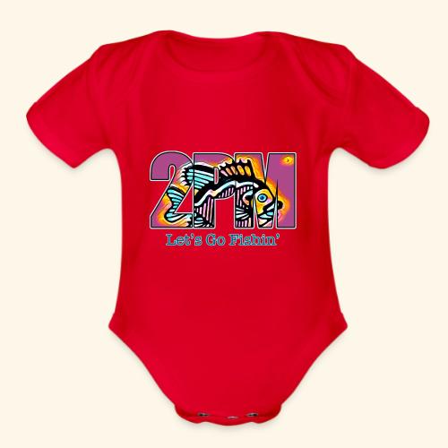 2PM Let's Go Fishin' - Organic Short Sleeve Baby Bodysuit