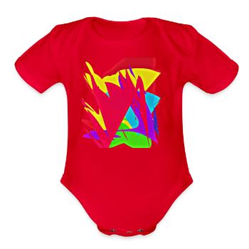 Jupiter's World 2 - Organic Short Sleeve Baby Bodysuit - red - Front