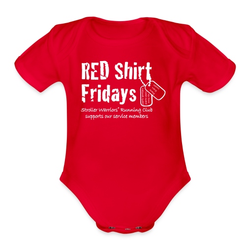 RED 2017_FRONT_WHITE - Organic Short Sleeve Baby Bodysuit