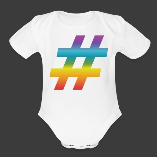Rainbow Include Hash - Organic Short Sleeve Baby Bodysuit