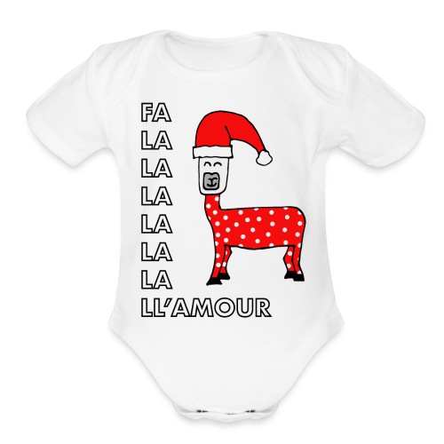 Christmas llama. - Organic Short Sleeve Baby Bodysuit