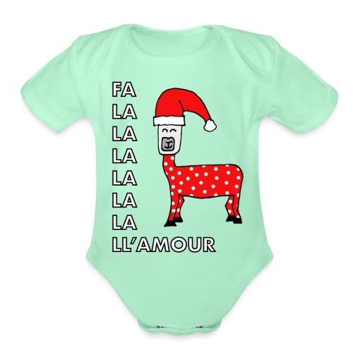 Christmas llama. - Organic Short Sleeve Baby Bodysuit