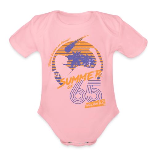 Summer of 65 million B.C. - Orange - Organic Short Sleeve Baby Bodysuit