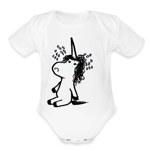 unicornio lloron - Organic Short Sleeve Baby Bodysuit