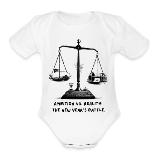 Ambition vs. Reality T-Shirt, Mug, & Leggings - Organic Short Sleeve Baby Bodysuit