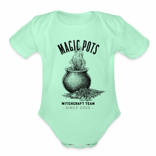 Magic Pots Witchcraft Team Since 2020 - Organic Short Sleeve Baby Bodysuit