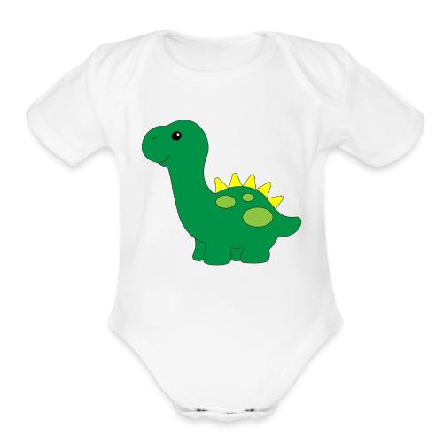 Friendly Green Dino - Infant Wear and Coffee Cup - Organic Short Sleeve Baby Bodysuit