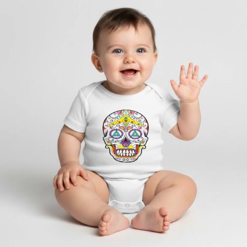 Skull - Organic Short Sleeve Baby Bodysuit