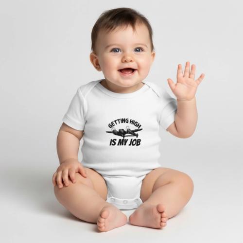 Getting High Is My Job - Organic Short Sleeve Baby Bodysuit