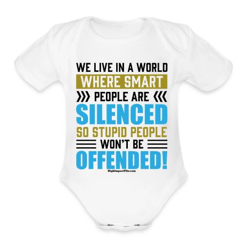 Silence Smart People for Light Colors - Organic Short Sleeve Baby Bodysuit