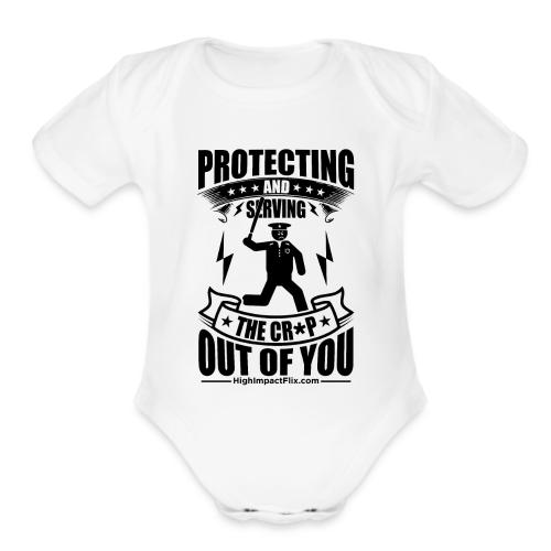 Protect SERVE COP BLACK - Organic Short Sleeve Baby Bodysuit