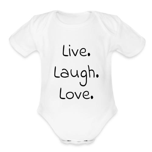 Smoon City_Live laugh love Black - Organic Short Sleeve Baby Bodysuit