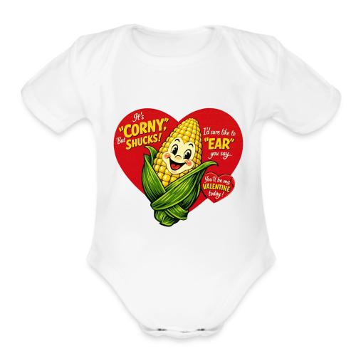 Corny Valentine T-Shirt - Organic Short Sleeve Baby Bodysuit