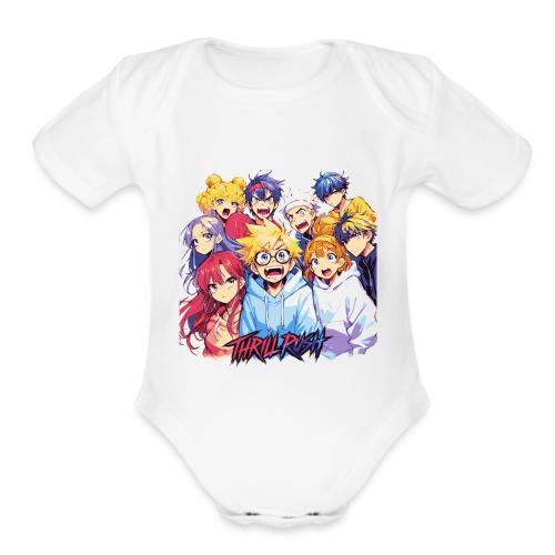 Thrill Rush Anime Squad Streetwear - Organic Short Sleeve Baby Bodysuit