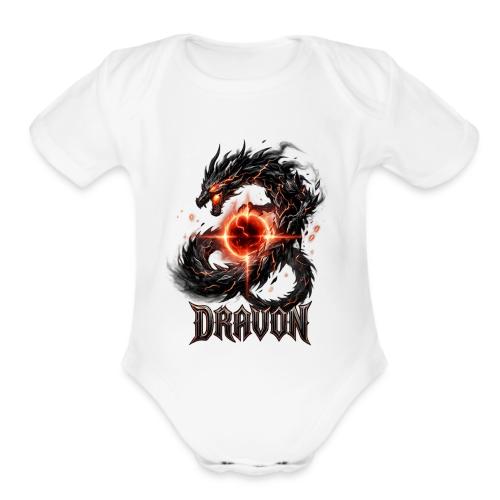 Dravon Fire Dragon Dark Fantasy Graphic T-Shirt - Organic Short Sleeve Baby Bodysuit