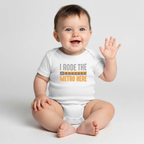 I Rode the Metro Here - Organic Short Sleeve Baby Bodysuit