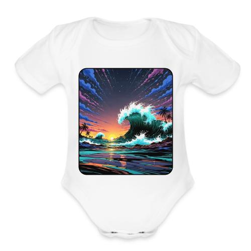 Infinite Wave Field - Organic Short Sleeve Baby Bodysuit