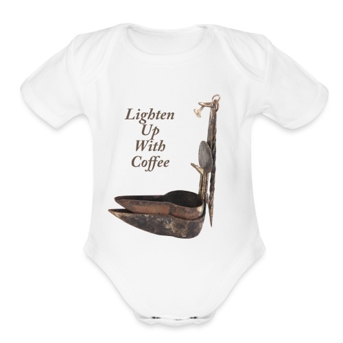 Phoebe Lamp - Lighten Up With Coffee - Organic Short Sleeve Baby Bodysuit