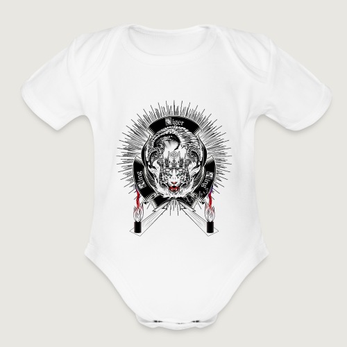 White Tiger King by Xzendor7 - Organic Short Sleeve Baby Bodysuit
