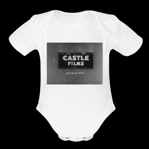 Castle Films Presents Logo - Organic Short Sleeve Baby Bodysuit