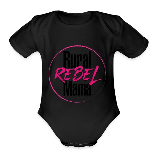 Rural Rebel Mama Logo - Organic Short Sleeve Baby Bodysuit