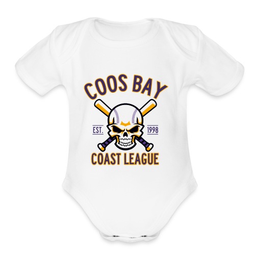 Coos Bay Coast League on White or Gray - Organic Short Sleeve Baby Bodysuit