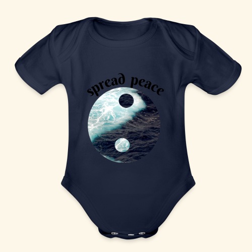 spread peace - Organic Short Sleeve Baby Bodysuit
